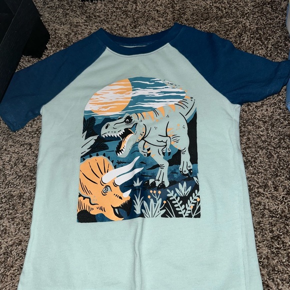 Dinosaur Graphic Kids Shirt - Blue and Green - Picture 1 of 1